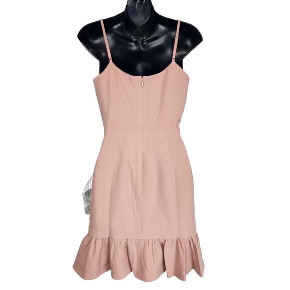 Dress The Population Mira Mini Dress S Ruffle Hem Blush Pink Bodycon NWT - Picture 5 of 12